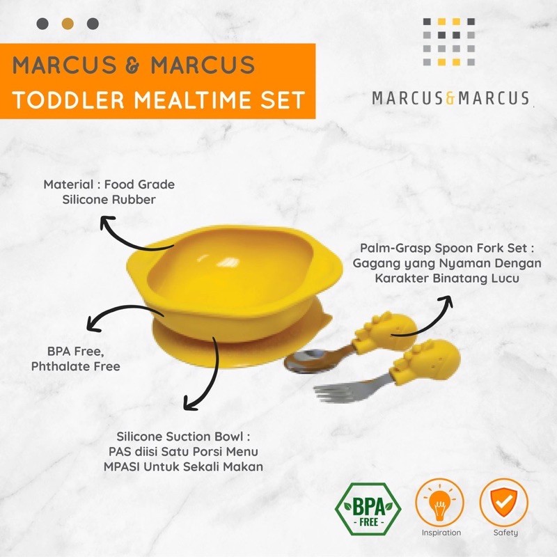 MARCUS &amp; MARCUS Toddler Mealtime Set - Perlengakpan Mpasi anak