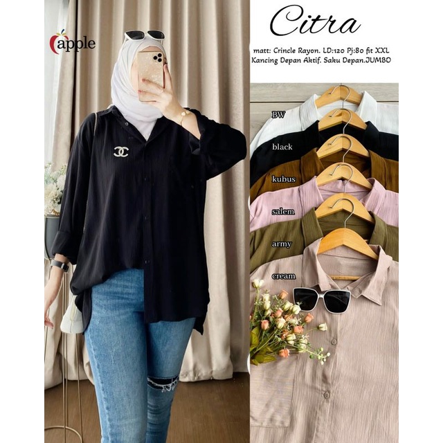 Atasan Polos Wanita Citra crinkle rayon