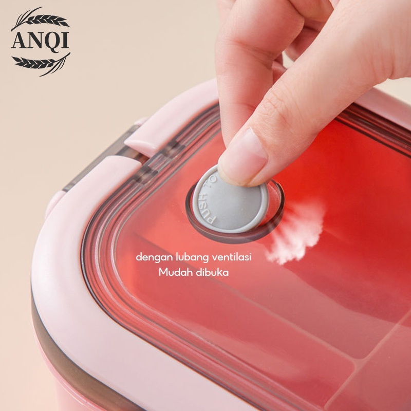 ANQI 1888 Lunch Box Set Microwavable Anti Tumpah Sekat-Bpa free VS-205