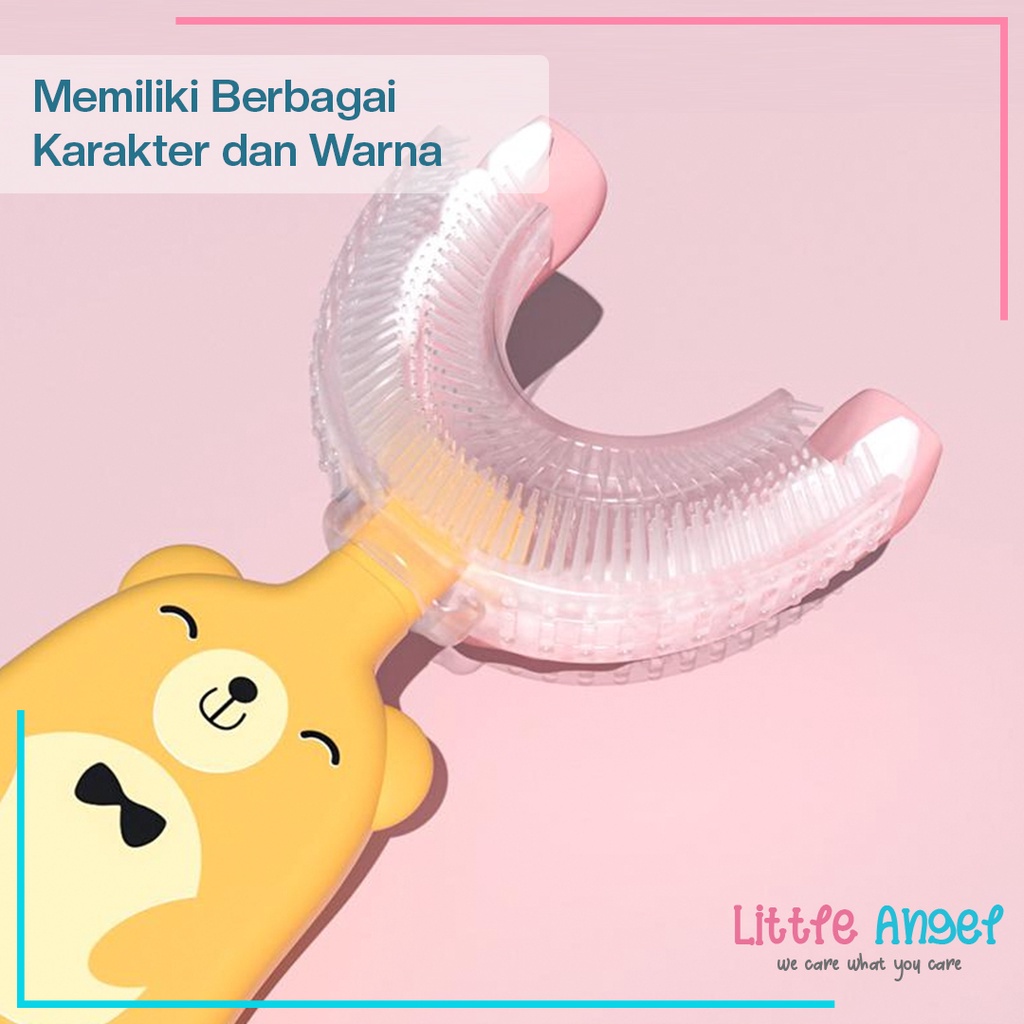 SIKAT GIGI BAYI ANAK Model U Silicon Baby Training Toothbrush Karakter Lucu Silikon Lembut Bulu Halus Kids Teether Gigitan Newborn