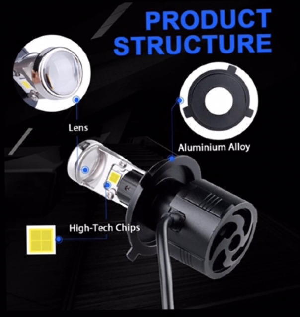 Mini Projector Led Motor H4 H6 M8 H7 RTD Sinar Terang