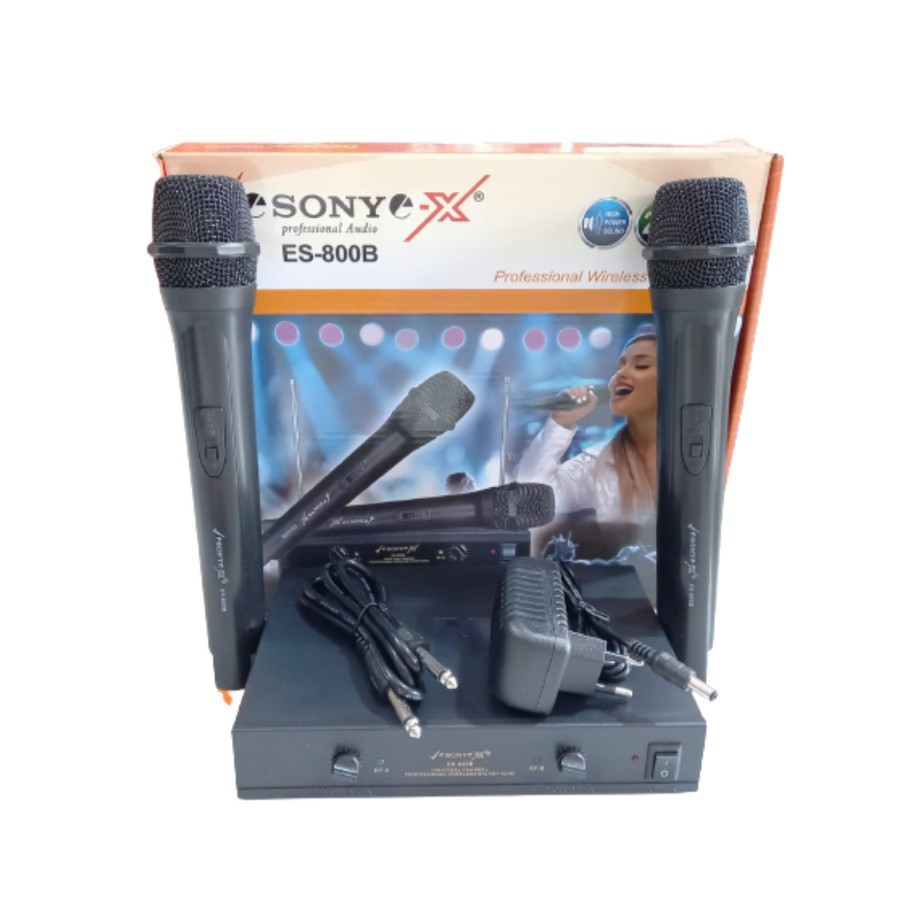 MIC KARAOKE MIC WIRELES DOUBLE VE SONY EX ES-800B MIC VOKAL SONY MURAH MIC DOUBLE PROMO