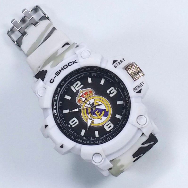 [MANTUL TUL TUL] JAM TANGAN REAL MADRID STRAP PUTIH ARMY