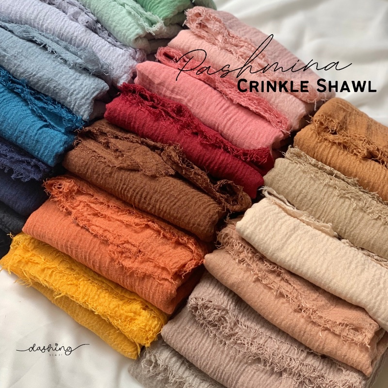 [𝗖𝗟𝗘𝗔𝗥𝗔𝗡𝗖𝗘 𝗦𝗔𝗟𝗘] PASHMINA CRINKLE SHAWL | PASHMINA KUSUT | PASHMINA TURKI