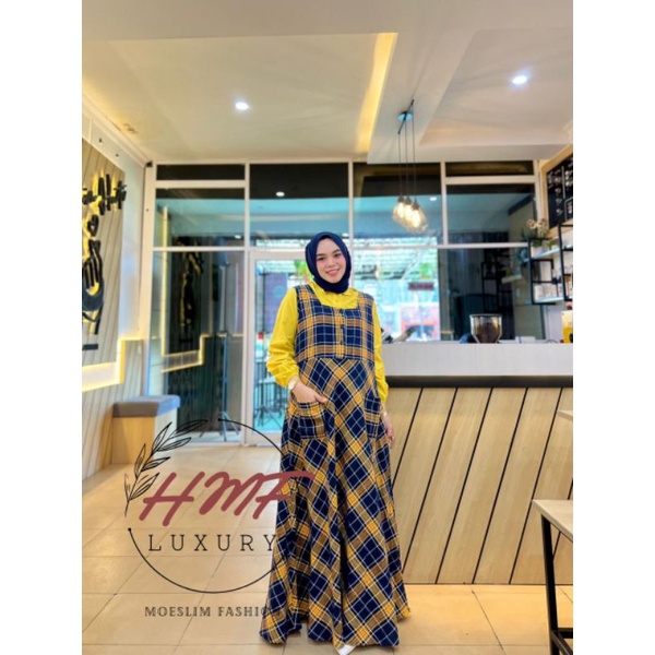 FRISCA DRESS 2 IN 1 / DRESS WANITA DEWASA BY HMF / FASHION MUSLIM WANITA DEWASA