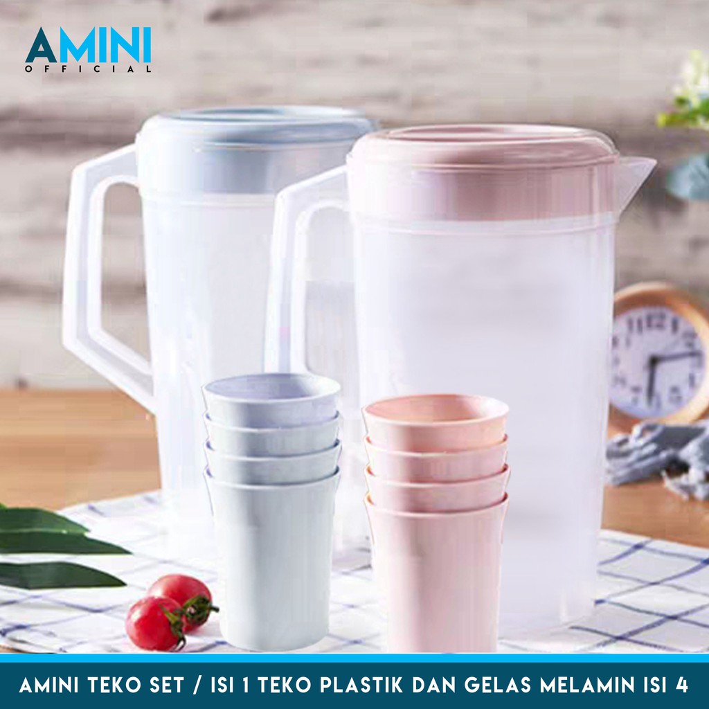 AMINI GROSIR  TEKO SET 5 IN 1 TEA POT  BAHAN PLASTIK  