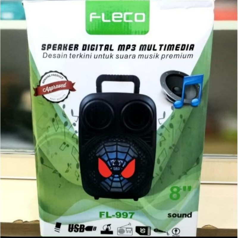 Speaker Bluetooth Portable Fleco FL-97 Gratis Microphone Untuk Karaoke