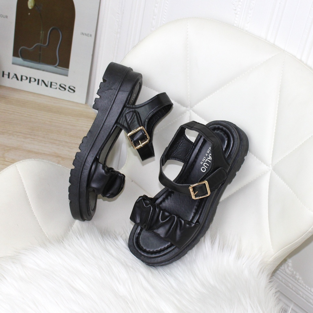 Free Box Sandal Wanita Termurah  Sandal Wanita Terlaris  Sandal Korea NS0505 Sepatu Sandal Wedges Wanita Import