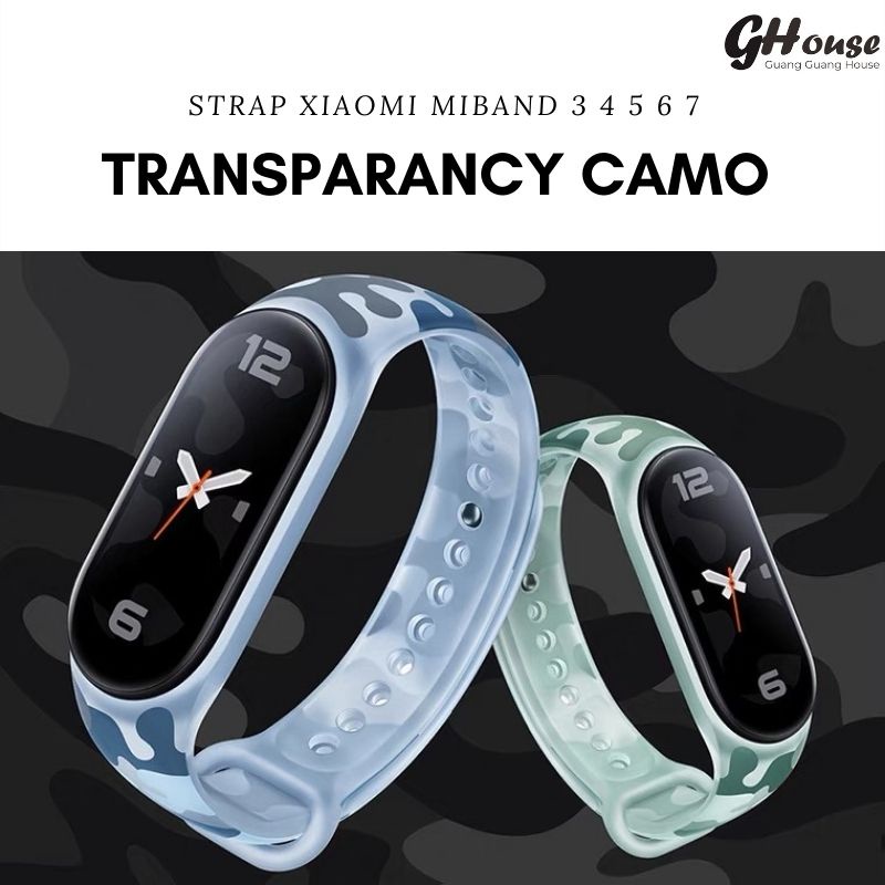 Strap Xiaomi Mi Band 7 6 5 4 3 Transpara Camo Tali Pengganti Jam Xiaomi Mi Band 7 6 5 4 3 Camo Transparant