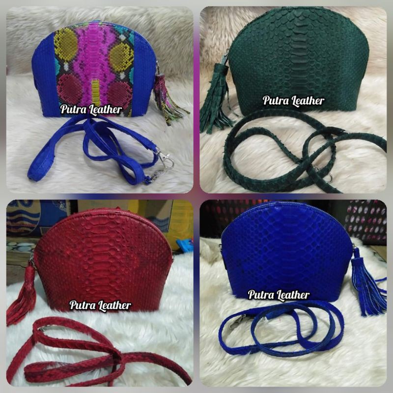 Sling bag oval. Tas Kulit Ular