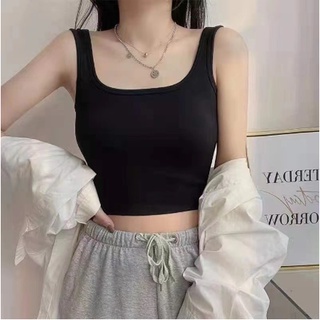 DF BR277 Tanktop Crop Wanita Pakaian Atasan Olahraga Wanita Singlet Cup Tanktop Basic Elastis Bahan Premium