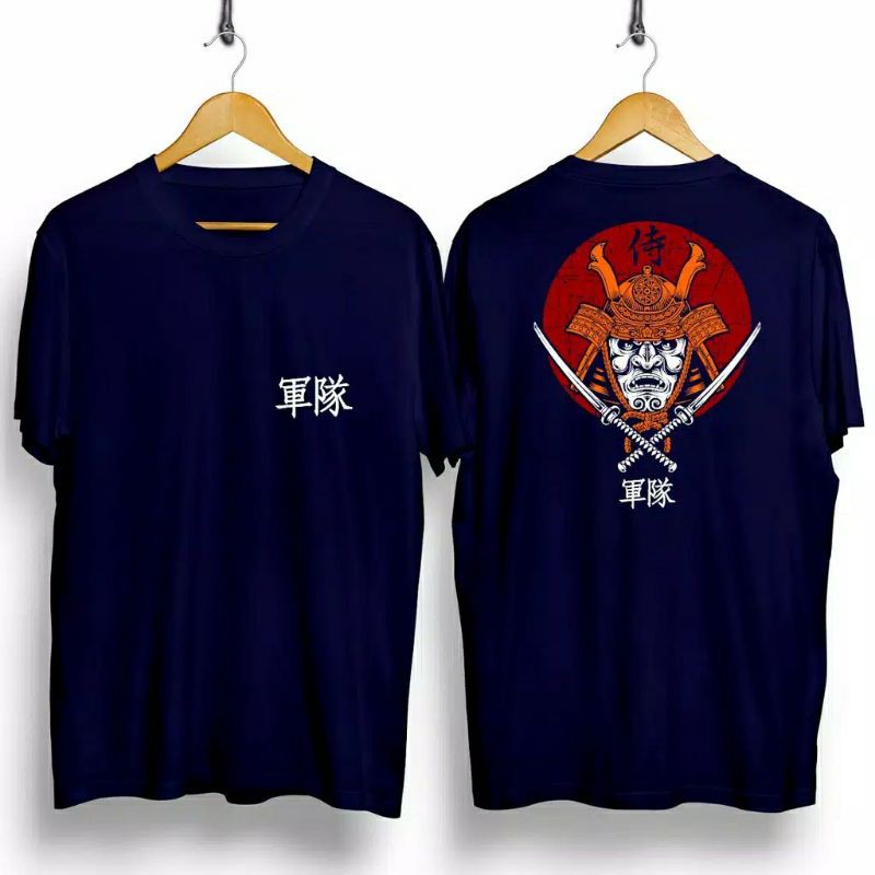 Fourfashion Kaos Pria Kaos Distro SAMURAI BUSHIDO NAVYBLUE CN619