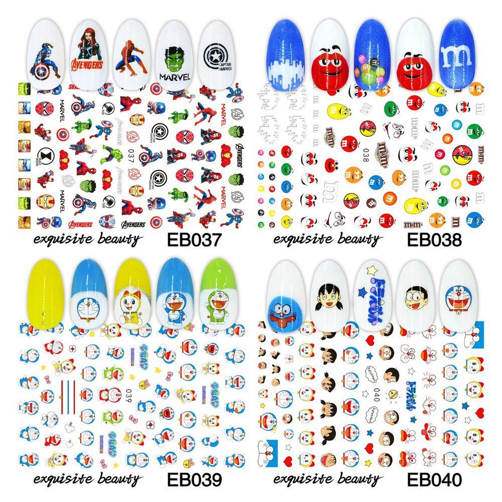 Mxbeauty Kartun Anime Nail Art Stiker Doraemon Tahan Air Kawaii Wanita Perekat Diri Dragon Ball Gadis Anak Nail Tips Slider