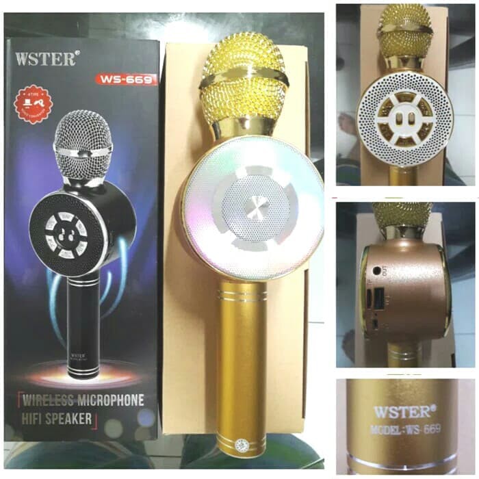 Mic Karaoke KTV Mikrofon Wireless Bluetooth WSTER WS669 , WS-669 SMULE