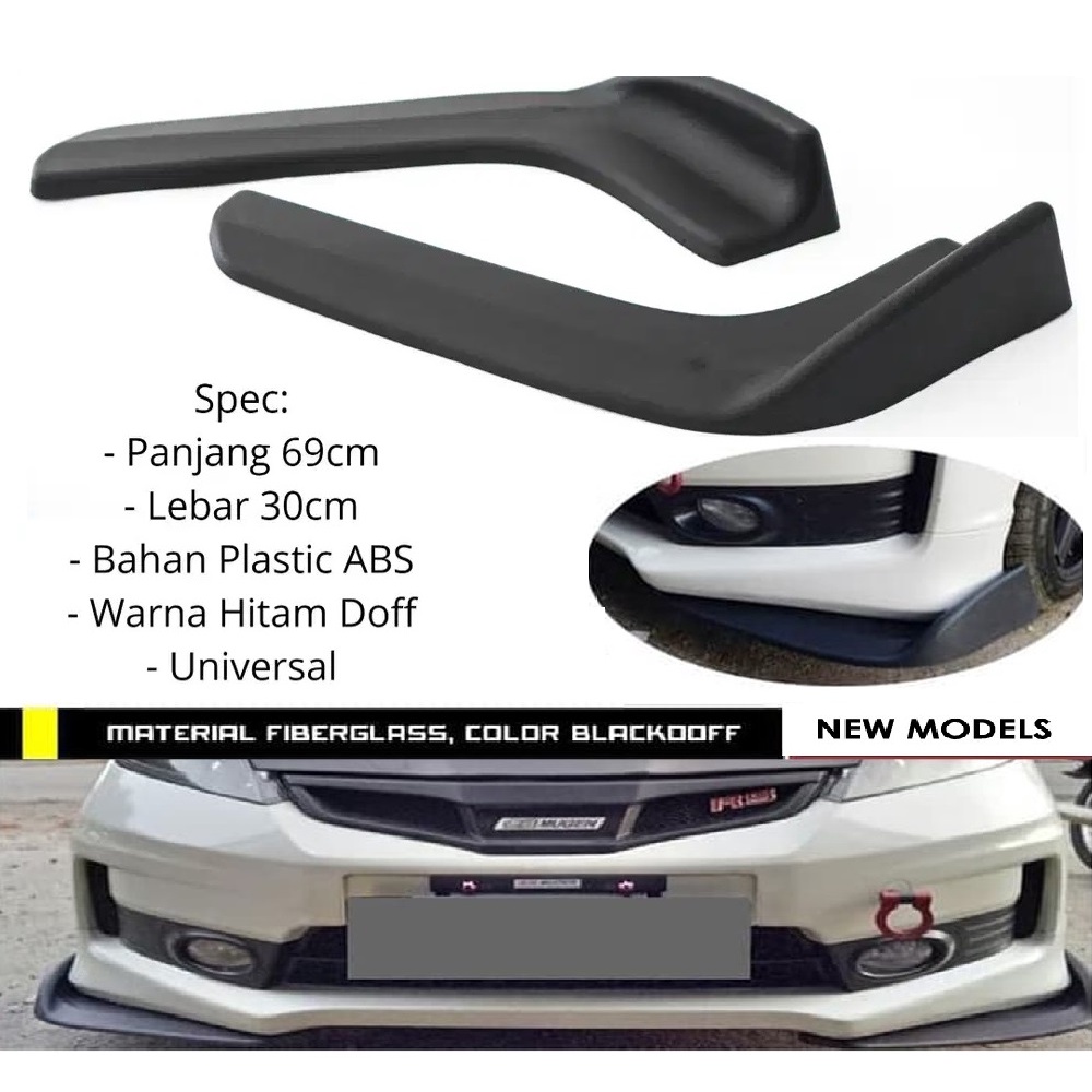 Sepasang Winglet Bumper Diffuser Universal Bemper Mobil Bumper Lips Bumper Depan mobil 1 set (2 pcs)