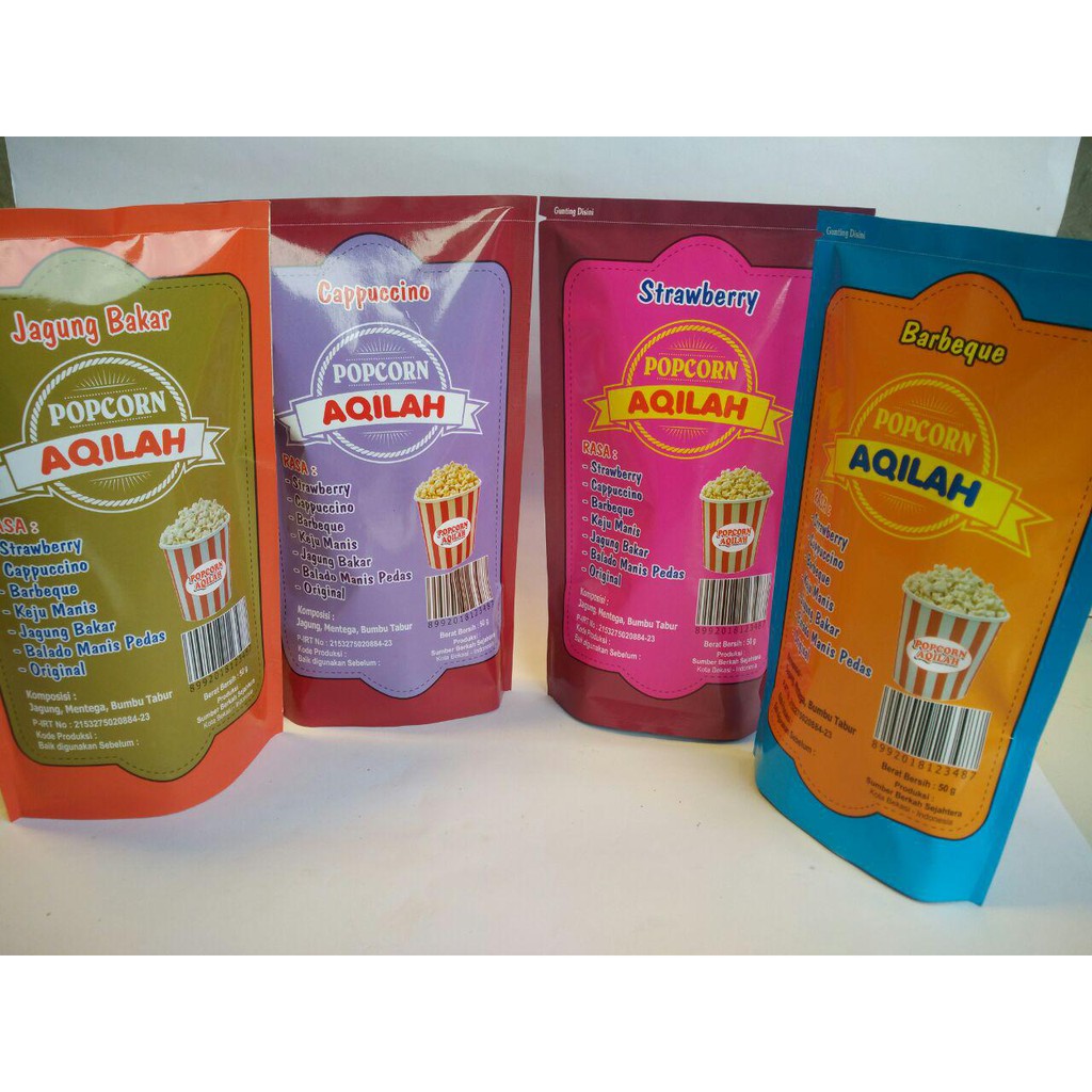 

popcorn strawberry/gurih/renyah/caramel/coklat/makanan ringan/snack