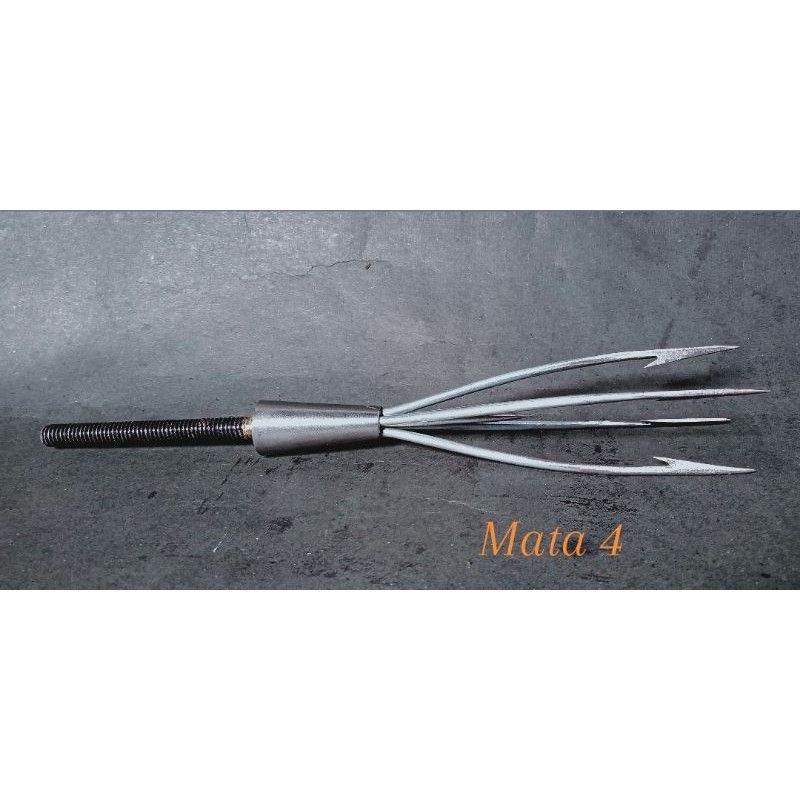 tombak ikan 100% mata baja asli. mata 4" uk.4mm. anti bengkok