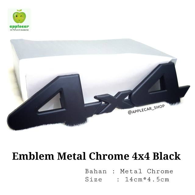 Emblem Mobil Metal 4×4 Hitam