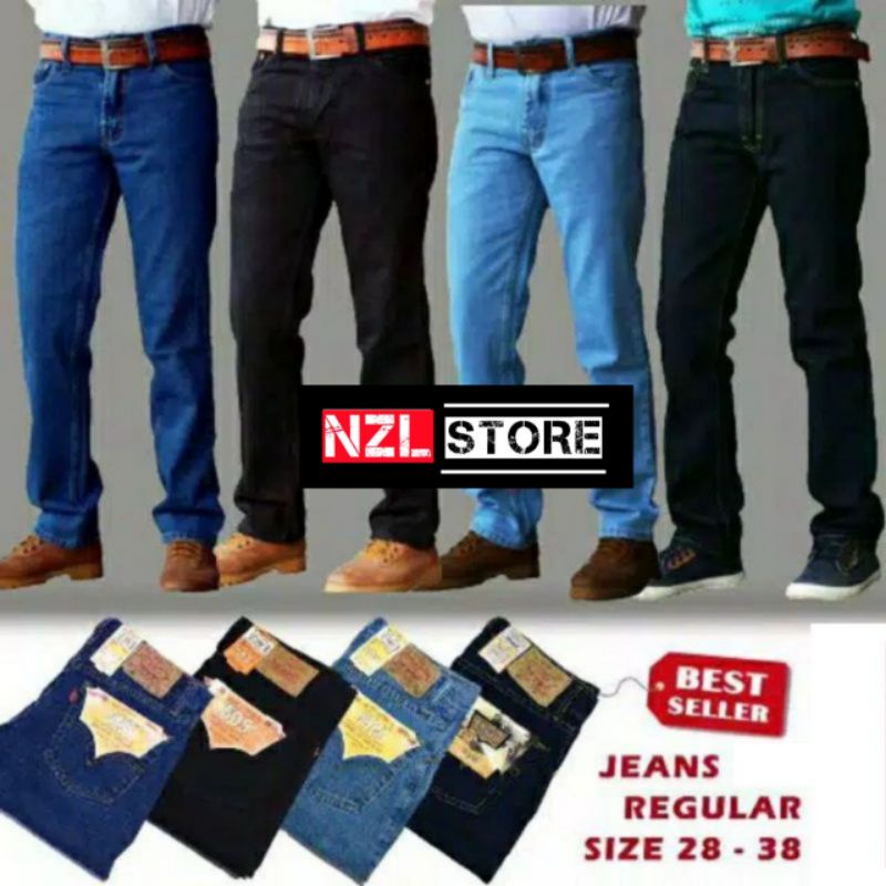 Celana Jeans Jins Panjang Casual Standart Pria Remaja Dewasa Big Size Jumbo