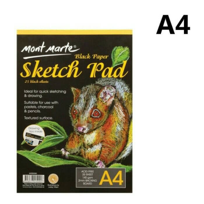 

Stok Ready Mont Marte Black Paper Sketch Pad A4 Limited