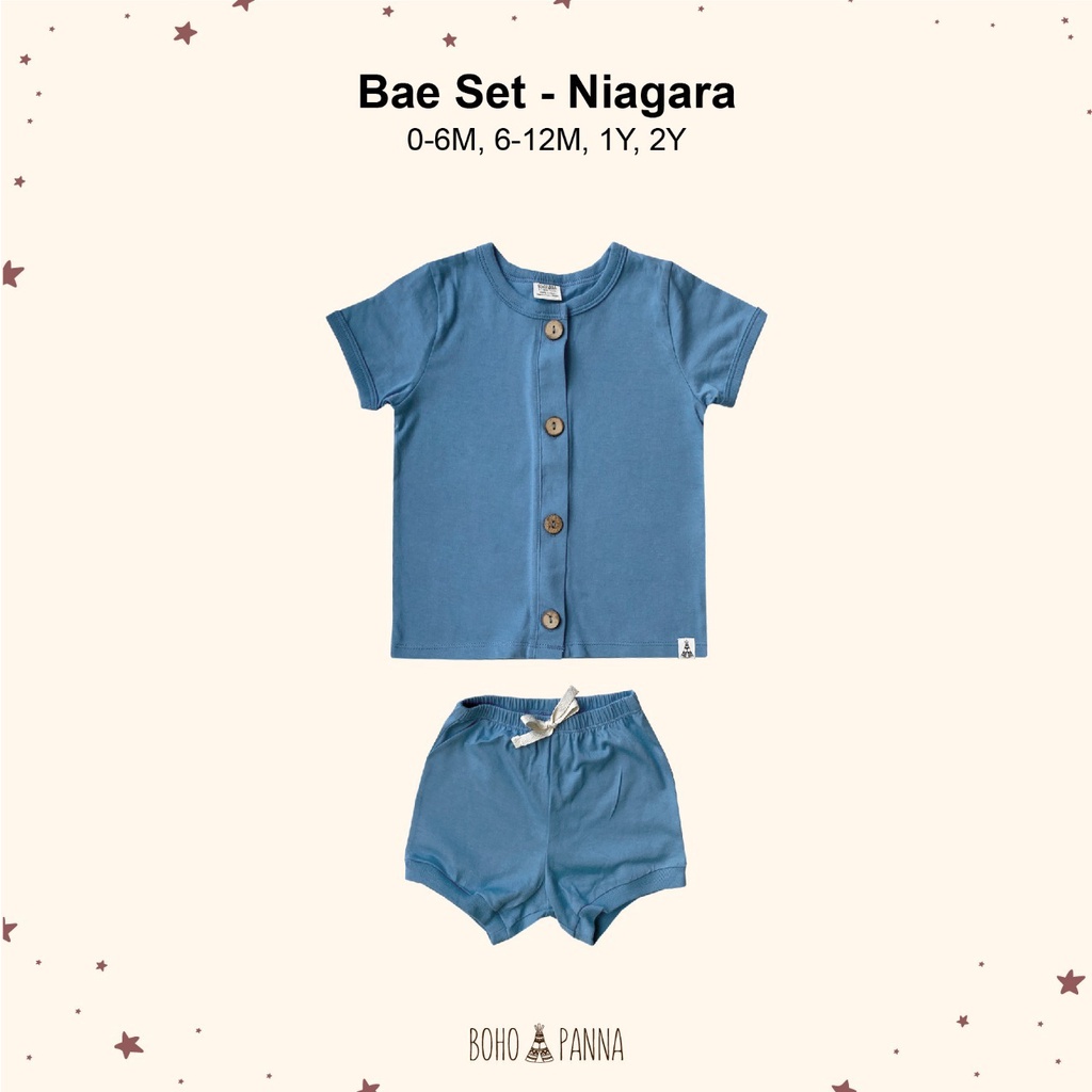 BOHOPANNA Bae Set Color Setelan Anak Warna Polos 0 - 2 Tahun