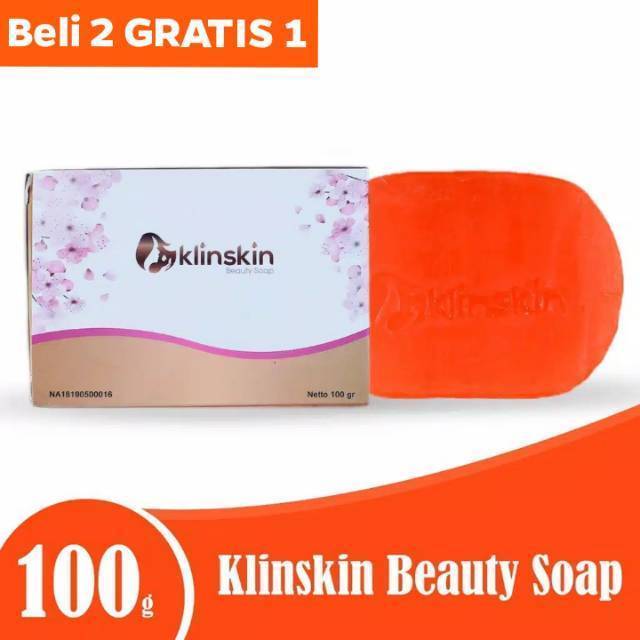 KLINSKIN SABUN PEMUTIH WAJAH DAN BADAN KULIT SELANGKANGAN ORI (2 GRATIS 1) BPOM BEAUTY SOAP ORIGINAL