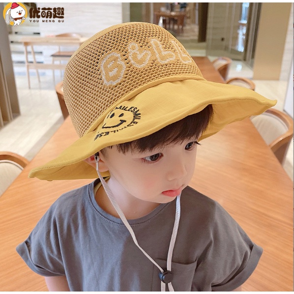 Topi Bucket Anak Laki Laki Perempuan Aksen BILLY Bordir Smile Ada Tali Aksesoris fashion pakaian HTY