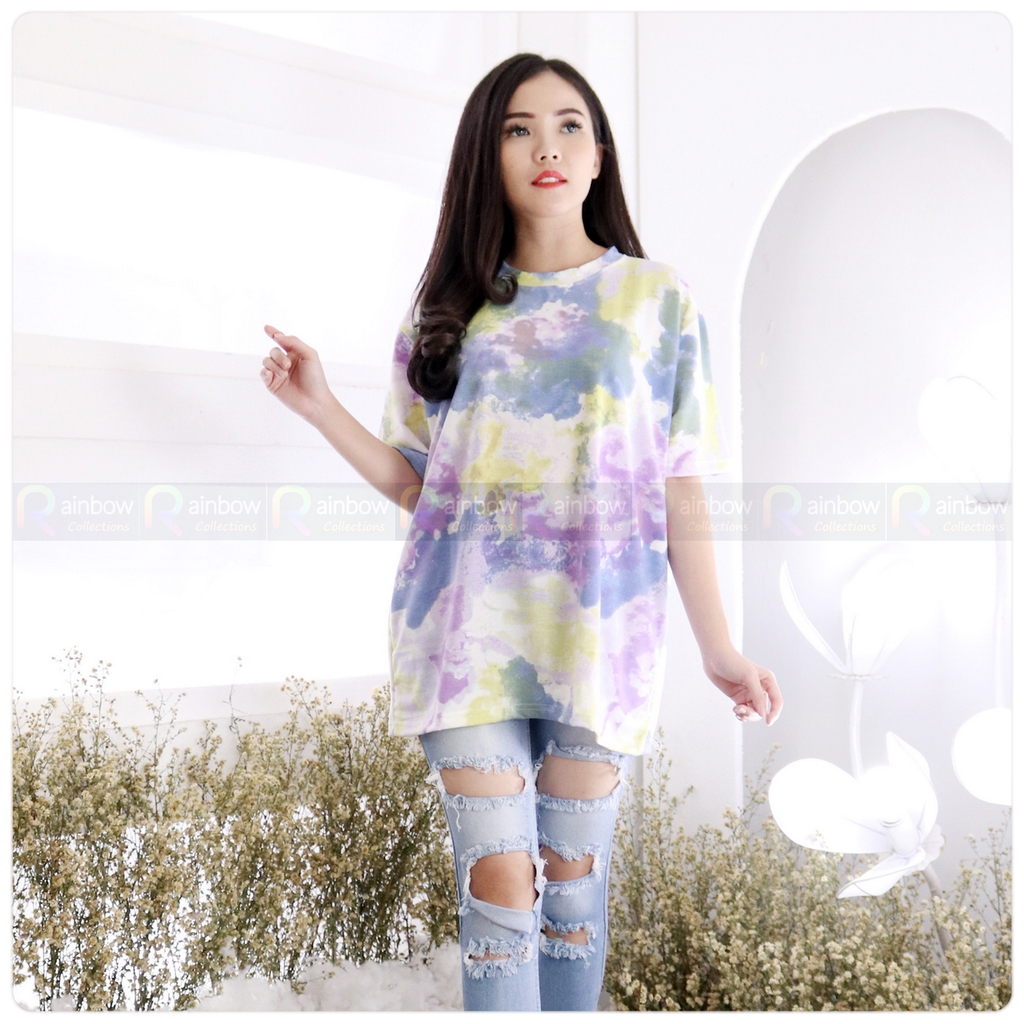 Kaos Jumbo TIE DYE / Atasan Jumbo BIG SIZE TIE DYE murah