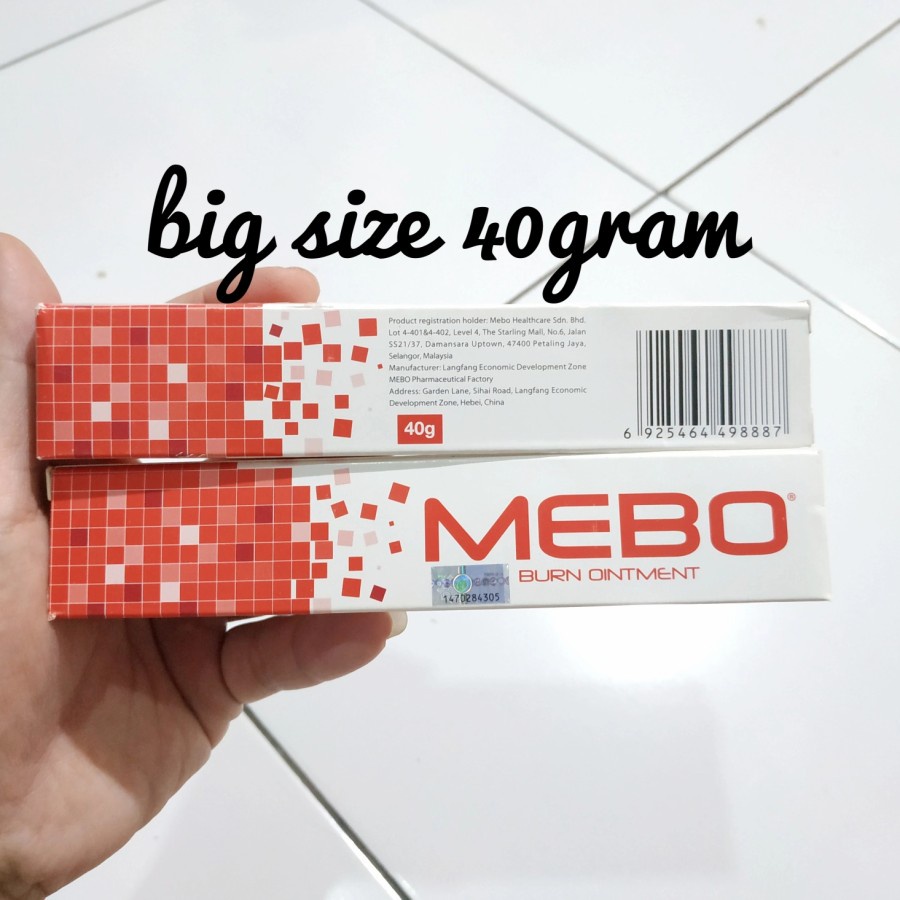 Mebo Burn Ointment 40 gr Ukuran Besar Salep Luka Bakar Pasti Original Kemasan Merah