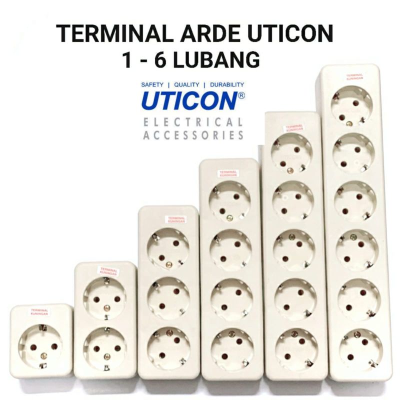 TERMINAL UTICON STOP KONTAK ARDE 1-6 LUBANG / TERMINAL KUNINGAN UTICON / COLOKAN LISTRIK