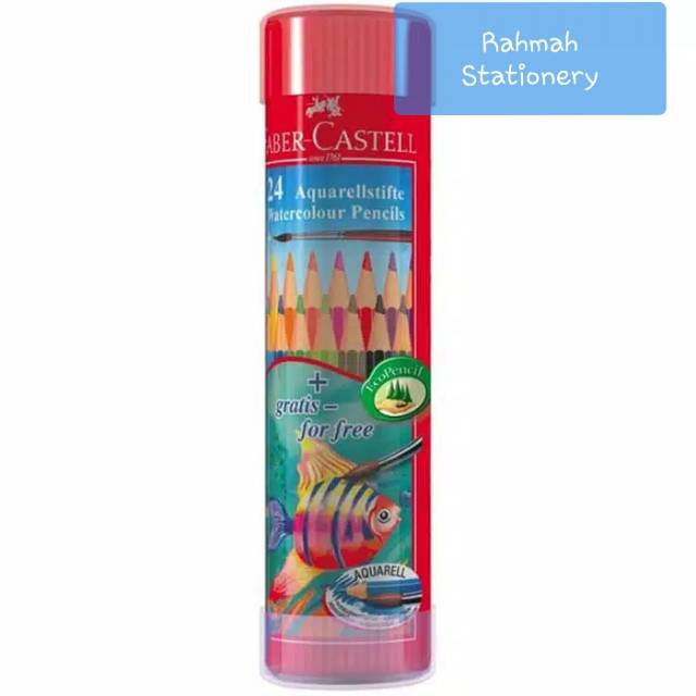 

Pensil Warna 24 / Watercolour pencils in round tin 24 warna Faber Castell