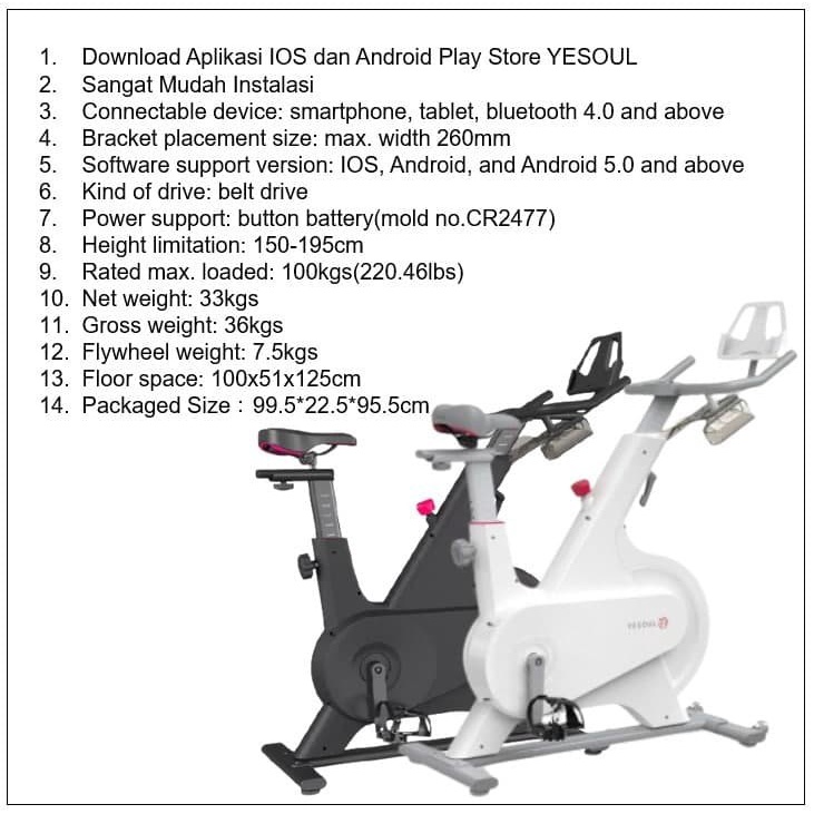 Yesoul M1 Smart Spinning Bike / Sepeda Statis - Garansi Resmi Yesoul