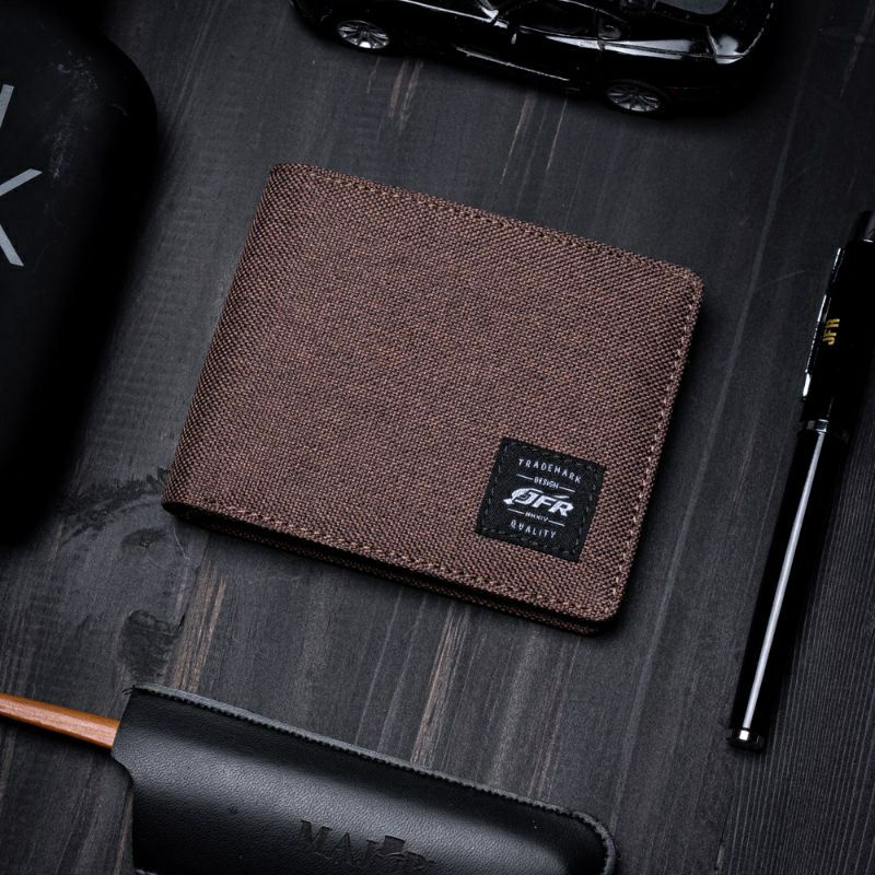 Dompet Pria Bahan Kulit Canvas JP10-BROWN