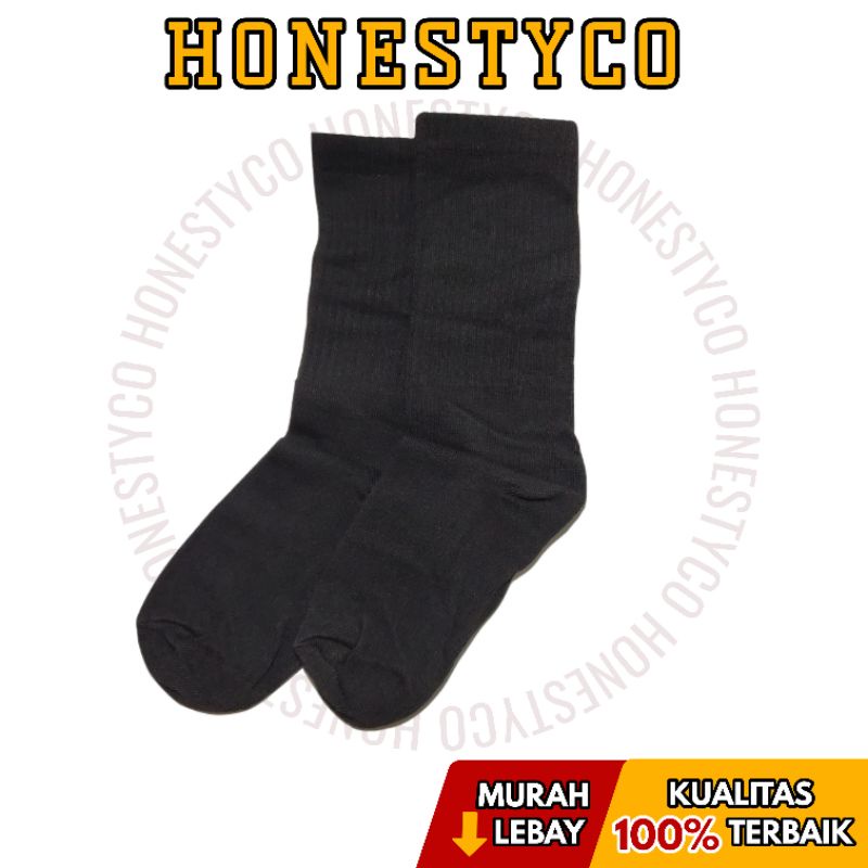 Kaos Kaki Panjang Polos Basic Pria Wanita Hitam Putih HONESTYCO