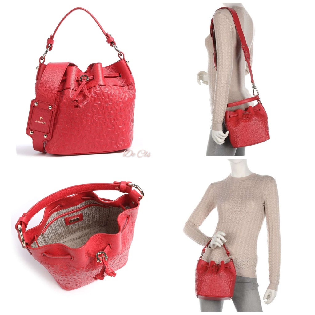 Tas Aigner Tara Small Bucket Bag Ladybird Red sz 18/30x21x13cm