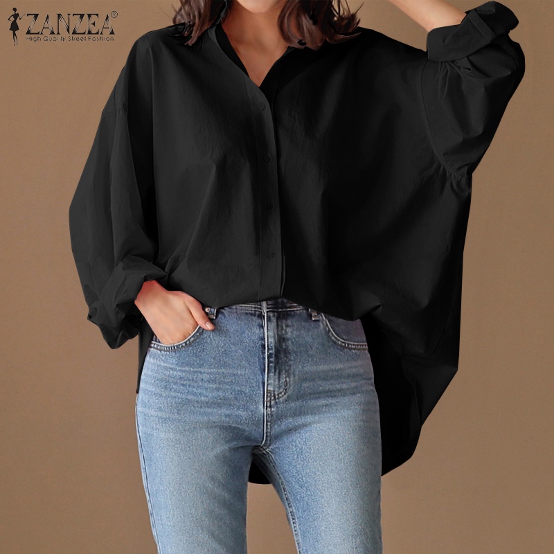 ZANZEA Women Turn-Down-Collar Casual Long Sleeve Button Cuffs OL Blouse