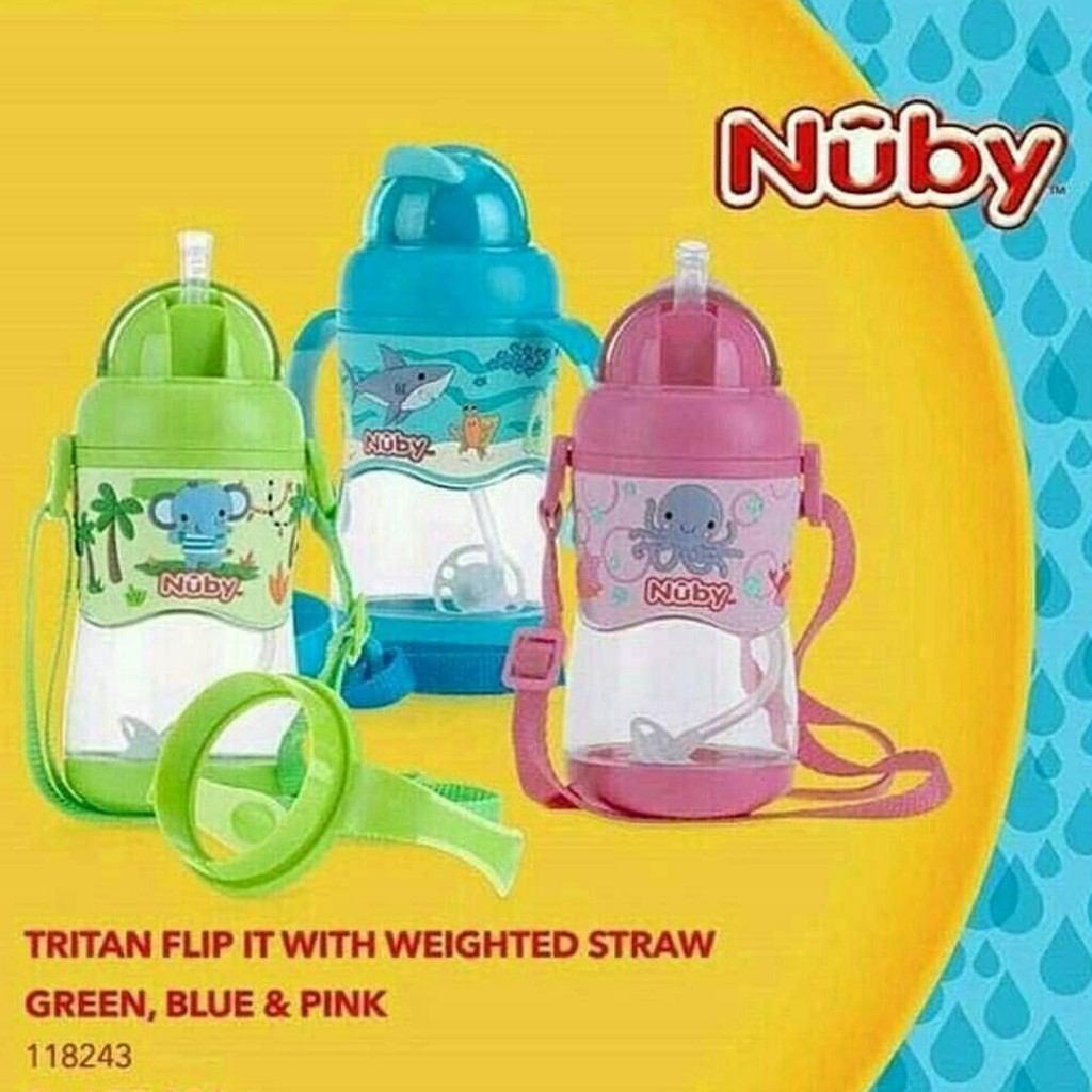 Nuby Tritan Flip It with Weighted Straw - 400 ml