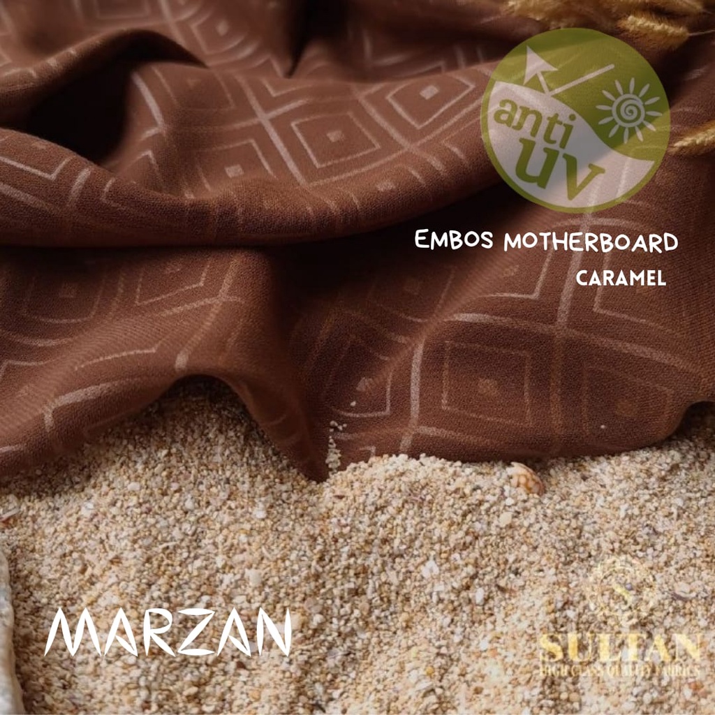 50CM EMBOS MOTHERBOARD MAZEN CARAMEL ANTI UV KAIN SULTAN (MEREK LAMA: MARZAN)