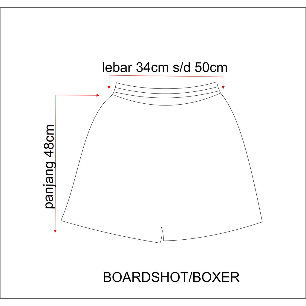 boarshort/boxer/pria/wanita/unisex/putih