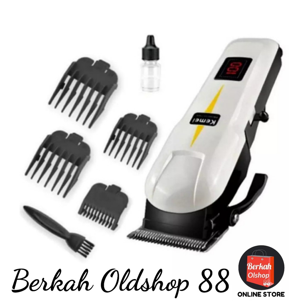 Berkah Oldshop 88 - Hair Clipper Kemei KM-809A Alat Mesin Cukur Rambut LCD Indicator