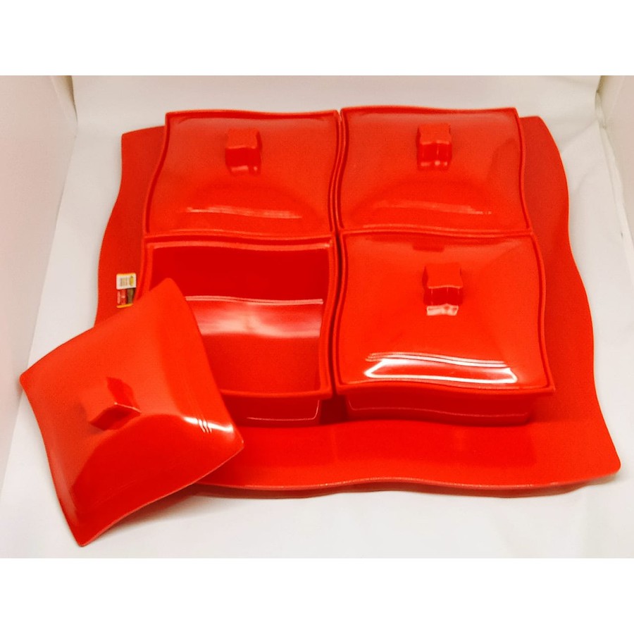 Tempat Prasmanan Melamine / Party Set KOTAK 16' - PS1201 Golden Dragon