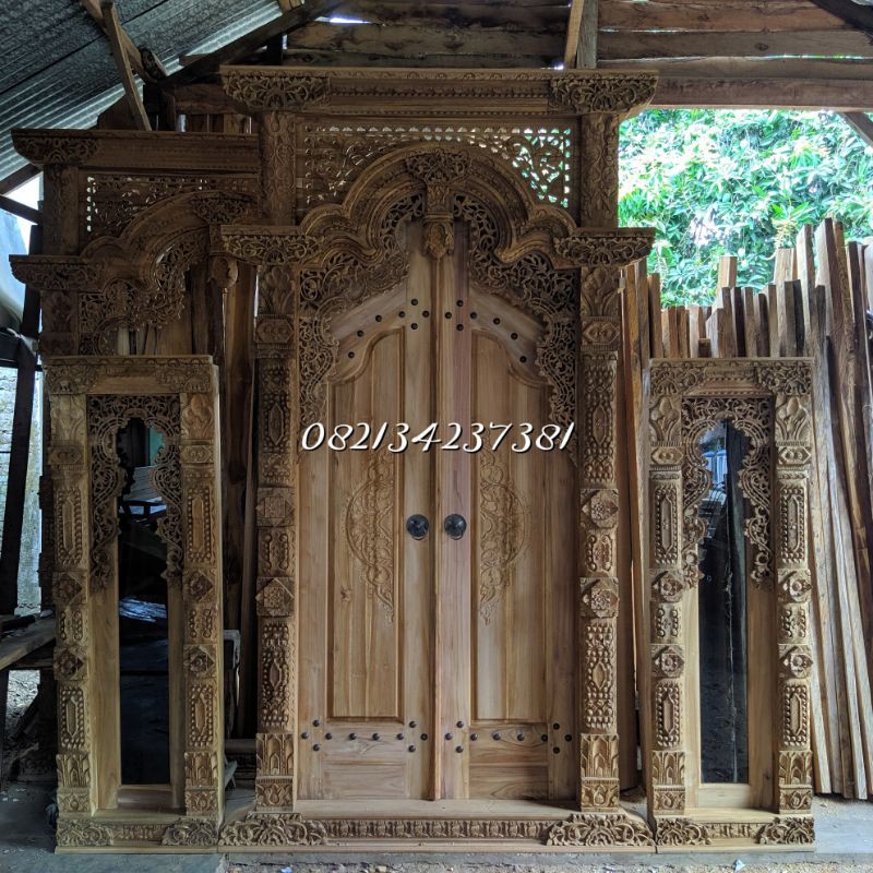 Gapura Gebyok | Jendela Gebyok | Satu Set Pintu Ukir | Gapura Minimalis | Gapura 1,5 Meter