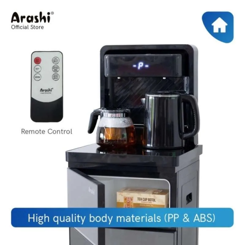 ARASHI Water Dispenser Multifungsi AMD 02BC Hot &amp; Cool / Panas &amp; Dingin Air Galon Bawah + Remote, Ceret Elektrik &amp; Jar