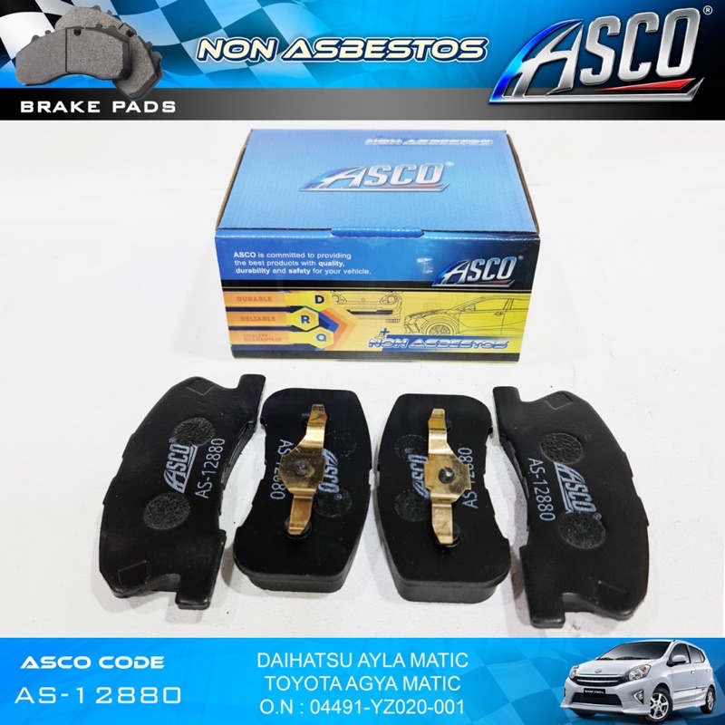 Brake Pad Kampas Rem Depan Set AGYA AYLA Matic AS-12880 ASCO