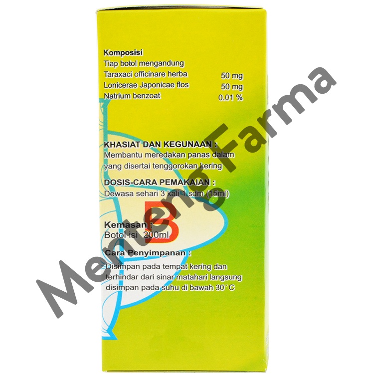 Adem Fit Sirup 200 mL - Pereda Panas Dalam dan Tenggorokan Kering