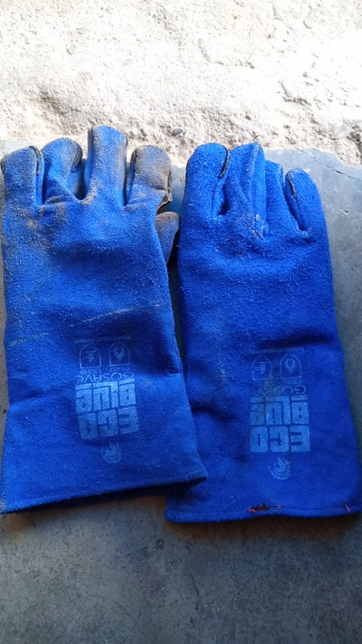 Sarung Tangan Las Kulit Biru 14 Full / Sarung Tangan Safety