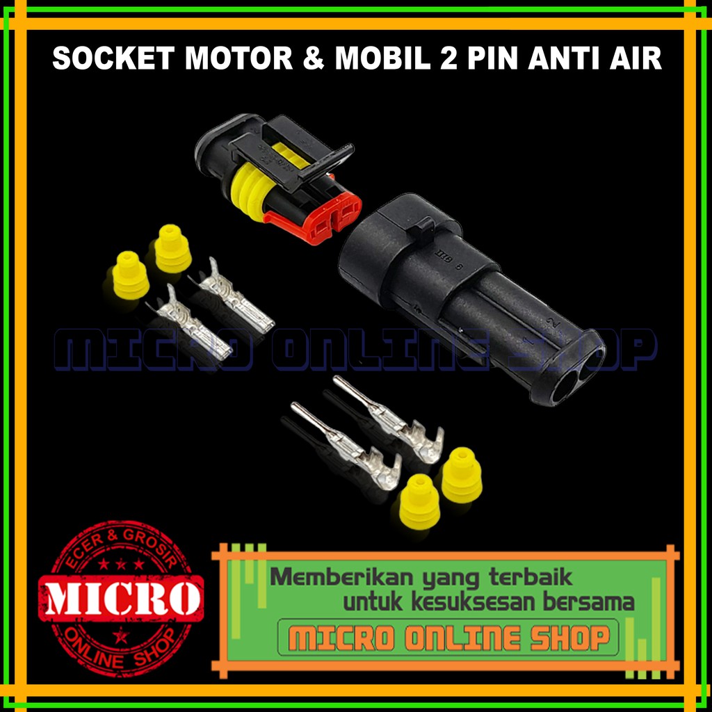 Jual Soket Motor 2 Pin Anti Air - Soket Mobil 2 Pin anti Air Waterproof ...