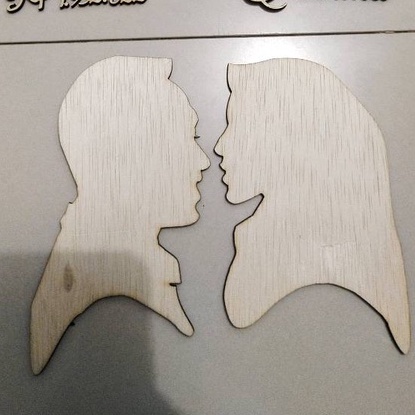 Siluet Couple Muslim Plywood