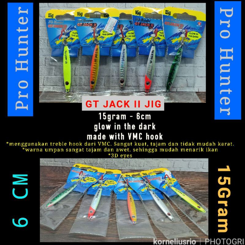 PRO HUNTER GT JACK II 15GRAM UMPAN PANCING UMPAN METAL JIG PROHUNTER UMPAN DASAR LAUT JIGGING LURE