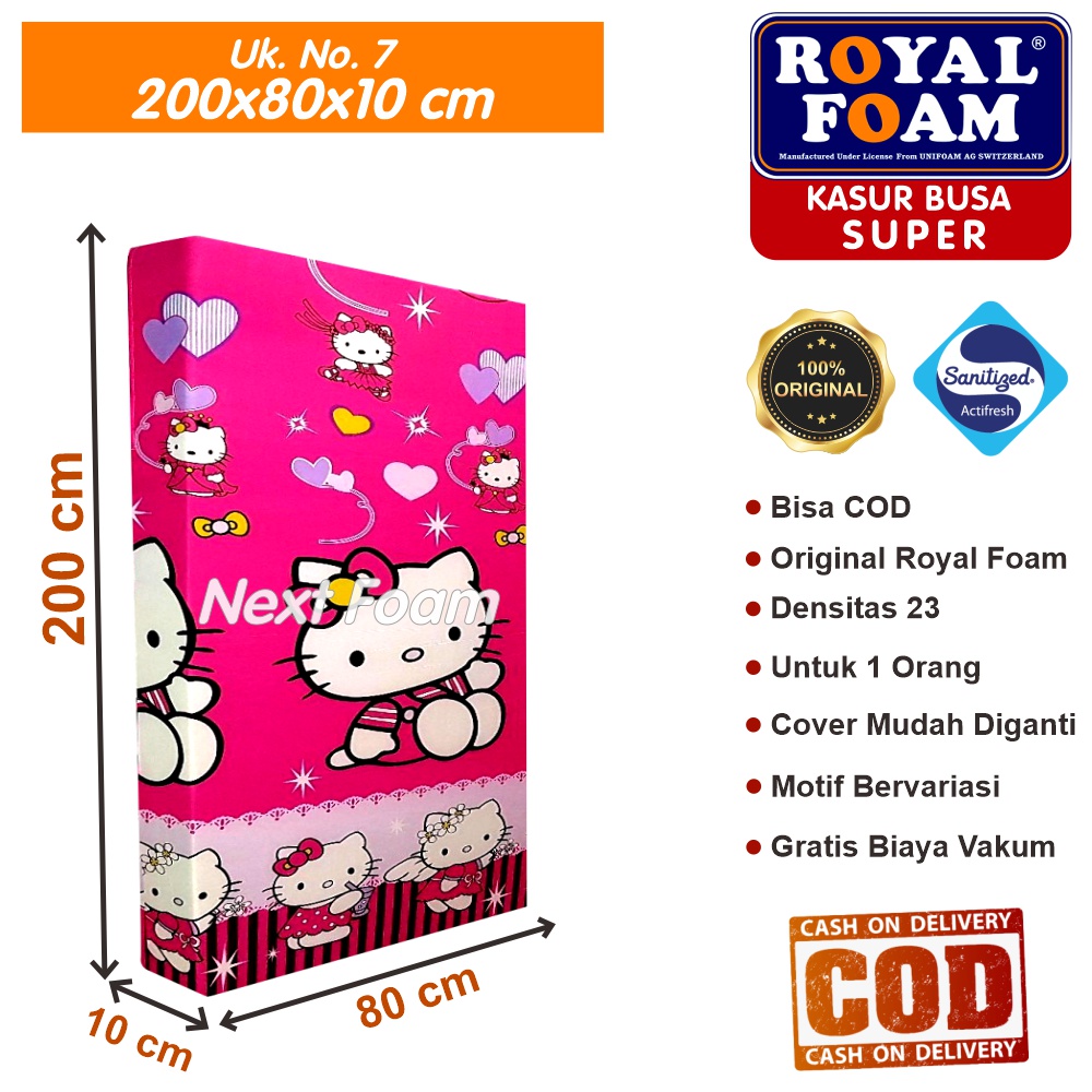 Kasur Busa Royal Foam Ukuran No 7 200x80x10 cm Tebal 10 cm D23 ORIGINAL